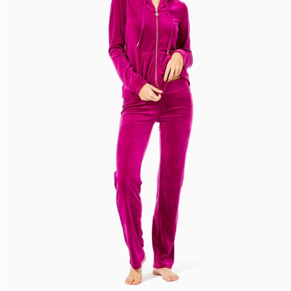 Lilly Pulitzer Fuchsia Velour Tracksuit Set